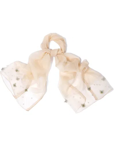 Saachi Butterfly Detail Scarf In Neutral
