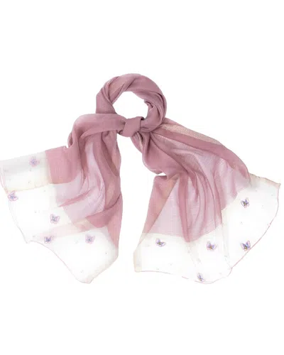 Saachi Butterfly Detail Scarf In Pink