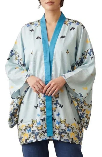 Saachi Butterfly Garden Topper In Blue