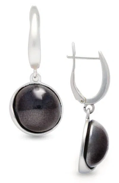 Saachi Cabochon Drop Earrings In Black