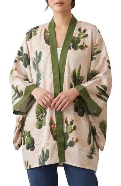 Saachi Cacti Short Kimono In Neutral