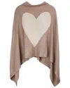 Saachi Cashmere Blend Heart Silk & Cashmere-blend Poncho In Brown