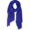 Saachi Cashmere Silk Eyelash Fringe Scarf In Blue