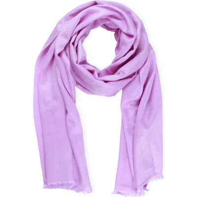 Saachi Cashmere Silk Eyelash Fringe Scarf In Lavender