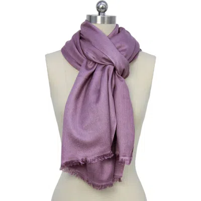 Saachi Cashmere Silk Eyelash Fringe Scarf In Lilac
