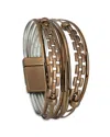 Saachi Chain & Cord Leather Bracelet In Gold