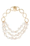 Saachi Charlotte Seashell Pearl Layered Necklace In Ivory