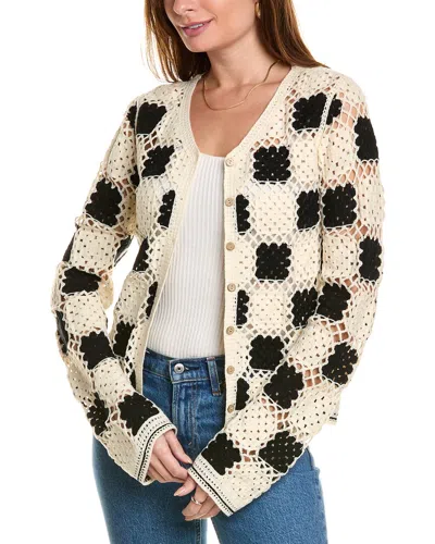 Saachi Checkered Crochet Jacket In White