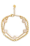 Saachi Clover Charm Bracelet In Gold