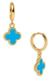 Saachi Clover Charm Stud Earrings In Gold
