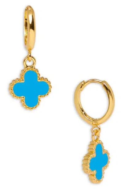 Saachi Clover Charm Stud Earrings In Gold