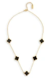 Saachi Clover Station Charm Necklace In Gold