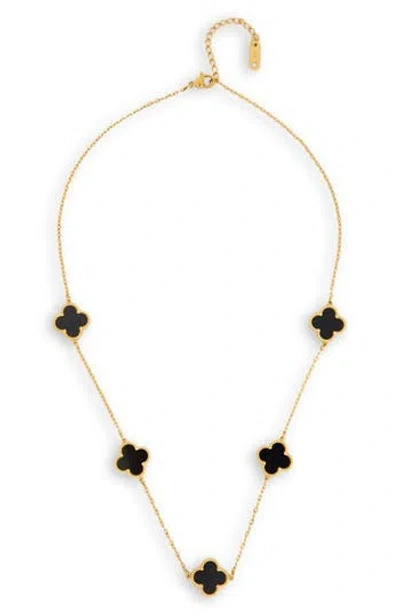 Saachi Clover Station Charm Necklace In Gold