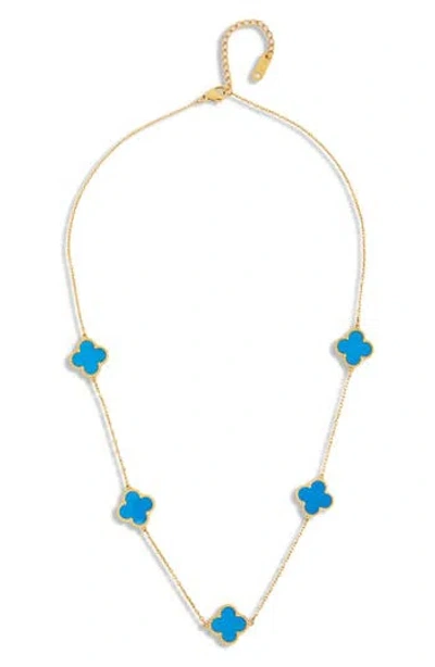 Saachi Clover Station Charm Necklace In Gold