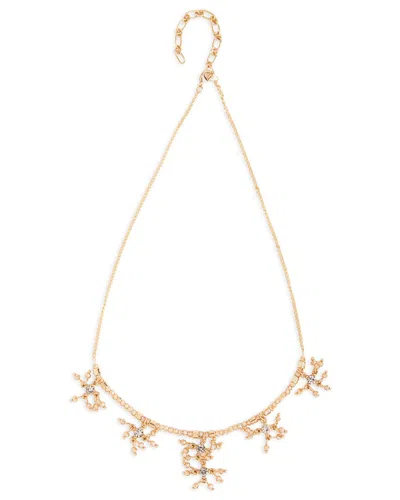 Saachi Cluster Drop Chain Necklace In Pink