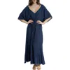 Shop Saachi Colorful Crochet V-neck Cover-up Kaftan In Navy
