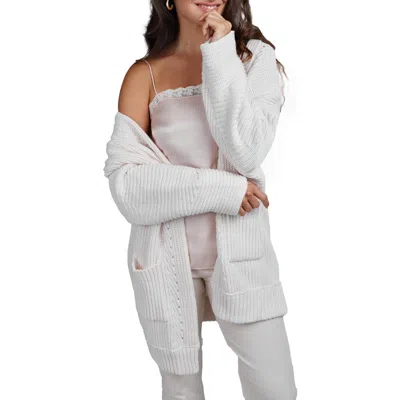 Saachi Cozy All Weather Boyfriend Cardigan In Ivory