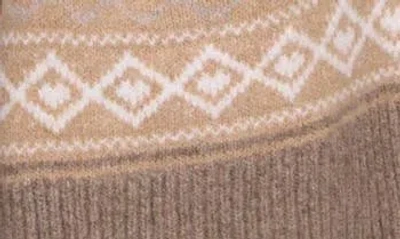 Saachi Cozy Fair Isle Cardigan In Brown