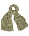 Saachi Crinkle Plaid Scarf In Green