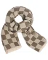 Saachi Crinkled Checkered Scarf In Brown
