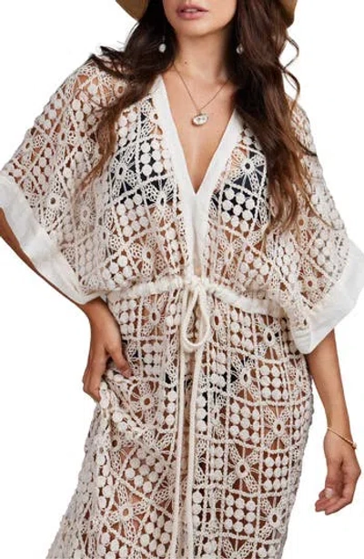 Saachi Crochet Maxi Cover-up In Ivory