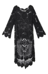 Saachi Crocheted High-low Cover-up In Black