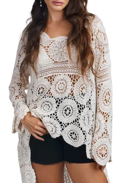Saachi Crocheted High-low Cover-up In White