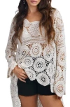 Saachi Crocheted High-low Cover-up In White