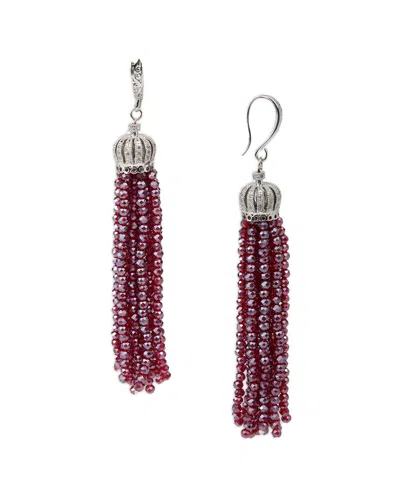 Saachi Crown Tassel Drop Earrings In Metallic
