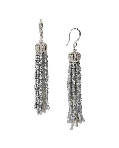 Saachi Crown Tassel Drop Earrings In Metallic