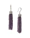 Saachi Crown Tassel Drop Earrings In Purple
