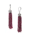Saachi Crown Tassel Drop Earrings In Purple