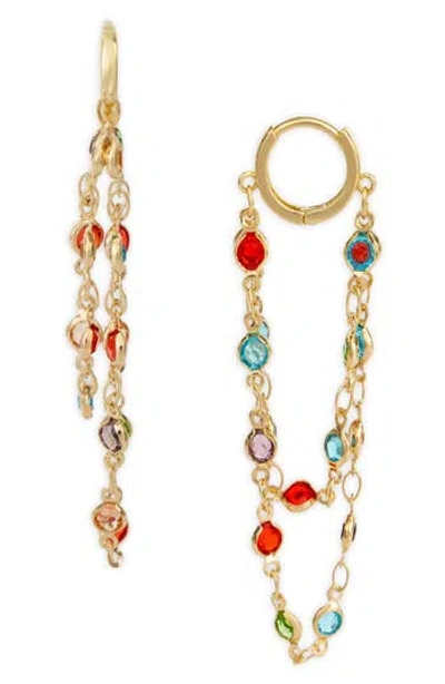 Saachi Crystal Cascade Hoop Earrings In Gold