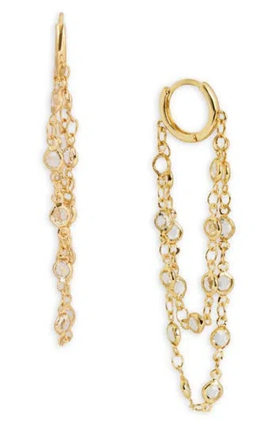Saachi Crystal Cascade Hoop Earrings In Gold