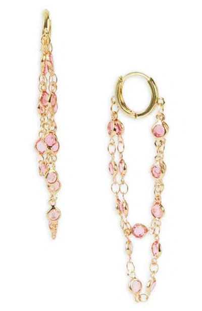 Saachi Crystal Cascade Hoop Earrings In Gold