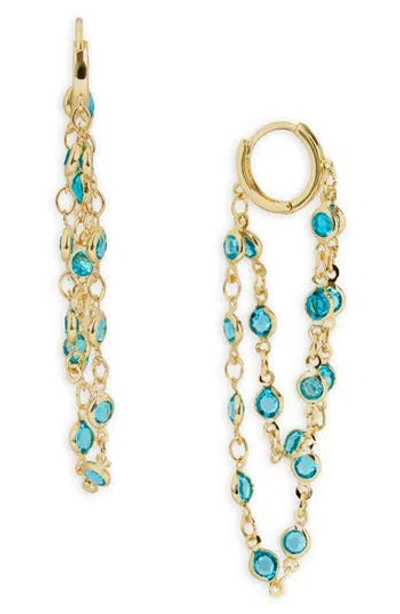 Saachi Crystal Cascade Hoop Earrings In Gold
