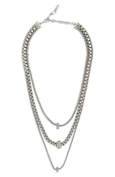 Saachi Crystal Charm Layered Necklace In Metallic