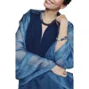 Saachi Crystal Embellished Silk & Wool Scarf In Blue