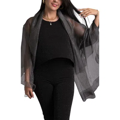 Saachi Crystal Embellished Silk & Wool Scarf In Grey