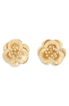 Saachi Crystal Flower Earrings In Gold