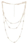 Saachi Crystal Glass Three-layer Necklace In Transparent