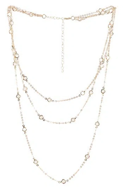 Saachi Crystal Glass Three-layer Necklace In Transparent