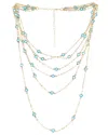 Saachi Crystal Glass Multi Layer Necklace In Neutral