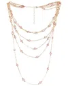 Saachi Crystal Glass Multi Layer Necklace In Gold