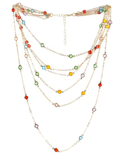 Saachi Crystal Glass Multi Layer Necklace