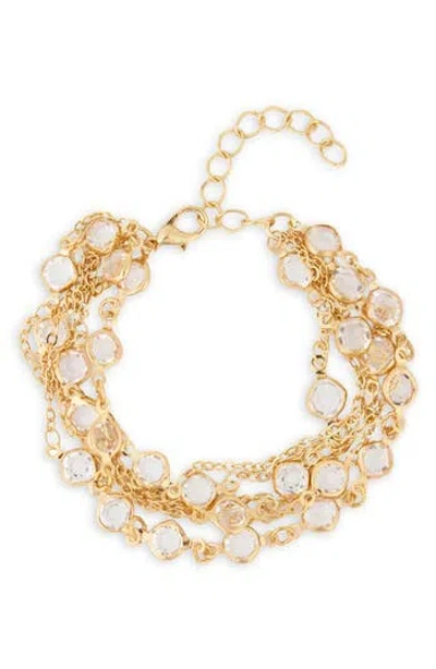 Saachi Crystal Layered Chain Bracelet In Gold