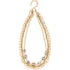 Saachi Crystal Mixed Chain Layered Necklace In Gold