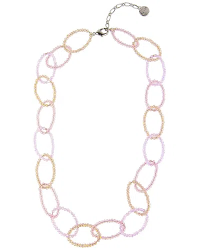 Saachi Crystal Oval Shape Link Necklace In Multi