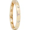 Saachi Crystal Studded Hinged Bangle Bracelet In Gold