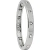 Saachi Crystal Studded Hinged Bangle Bracelet In Metallic